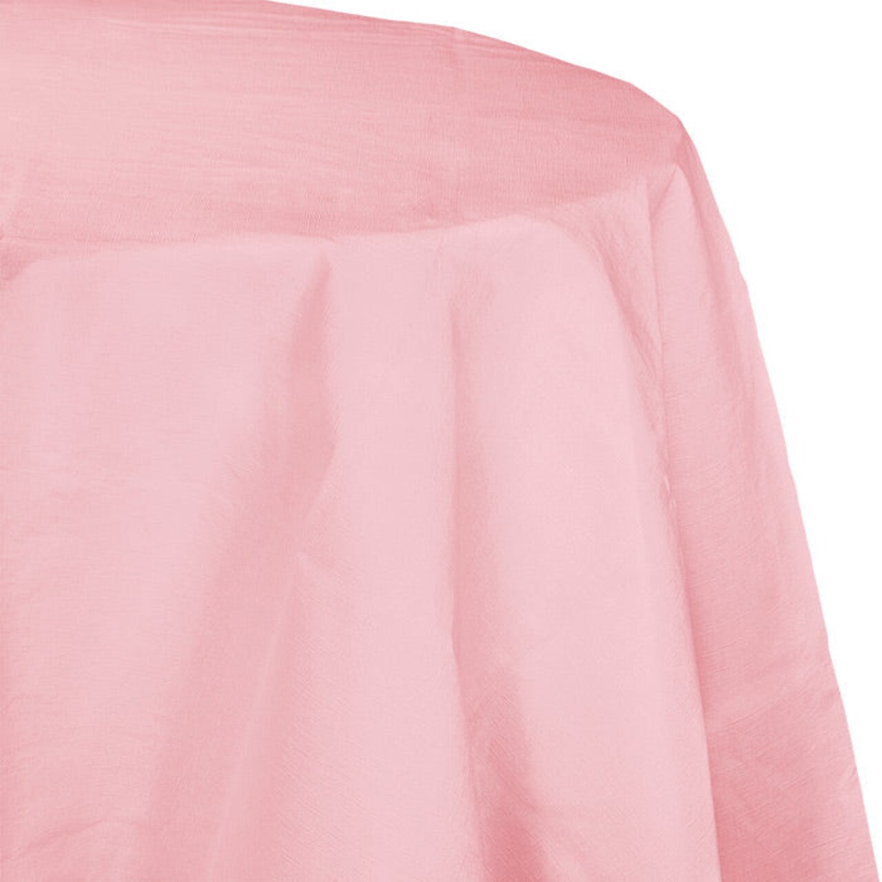 12/Case Bulk Classic Pink Round Paper Table Covers 82 inch 82 inch